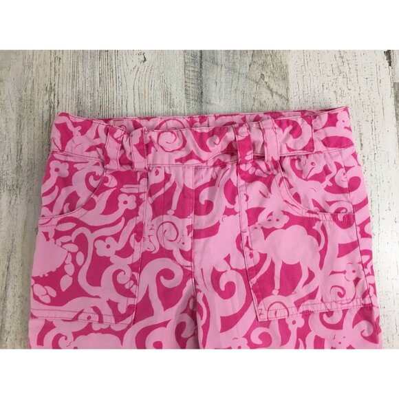 Vtg Lilly Pulitzer Pink 7Cs Print Crop Pants Girls Sz 5 - Picture 2 of 16